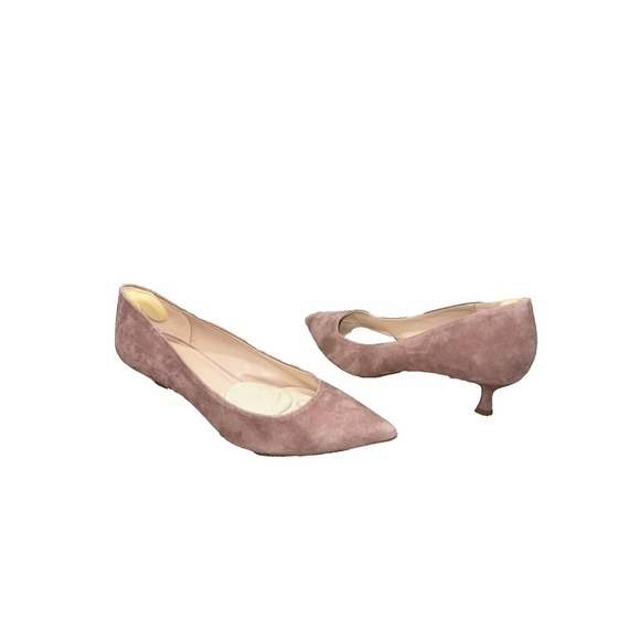 Essex Lane Comfort Pumps 9.5 Pink Faux Suede Minimalist Dressy Kitten Heel Shoes - Picture 9 of 14